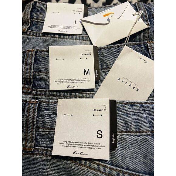 Kancan Women's Distressed Denim Cut-Off Shorts Blue Size S rainbow - Picture 8 of 12